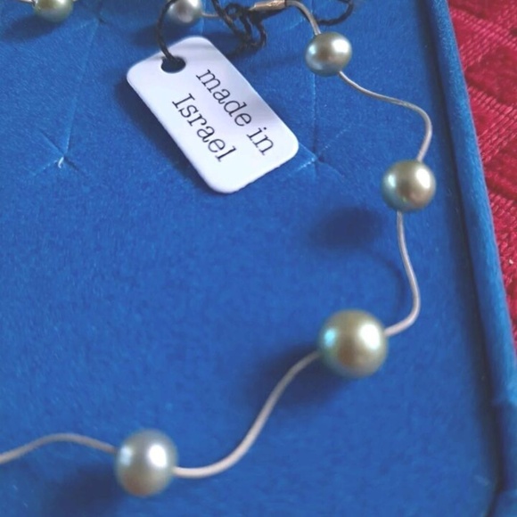 Beautiful Fine .585 14K YG & Pistachio Pearl ADI PAZ Wavy Wire Bracelet - Picture 3 of 10